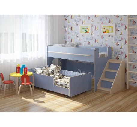 Детская двухъярусная кровать Легенда 23.3 с выдвижной кроватью